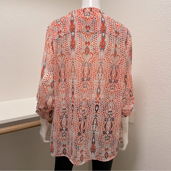 🆕Two by Vince Camuto Autumn Snakeskin Print Pull-Over blouse Sz L - Picture 3 of 7